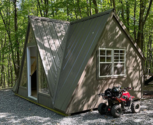 Custom A Frame Cabin Shell built by Pine Creek Structures (No Interior Finish)