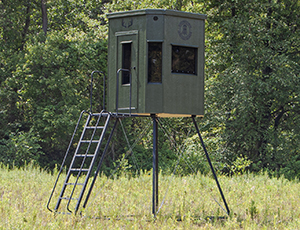 6x6 High Rise Hunting Blind On Metal Stand From Pine Creek Structures