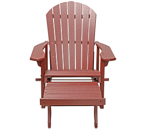 Pine Creek Structures Outdoor Patio Furniture - Poly Adirondack Chair with Pullout Ottoman