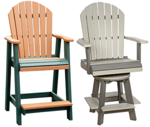 Pine Creek Structures Outdoor Patio Furniture - Fanback Pub Chairs