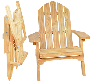 Pine Creek Structures Outdoor Patio Furniture - Wooden Folding Adirondack Chair