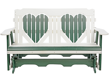 Pine Creek Structures Outdoor Patio Furniture - 5' Poly Heart Glider