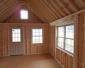 14 x 36 Custom Board 'N' Batten Cabin Interior built by Pine Creek Structures