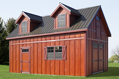 Custom Two Story Building with Cape Cod Style Roof and Dormers from Pine Creek Structures