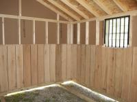 10x20 Enclosed Horse Barn Stall with kick boards and window with grill