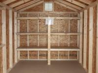 8x12 Front Entry Peak Storage Shed with shelves built inside