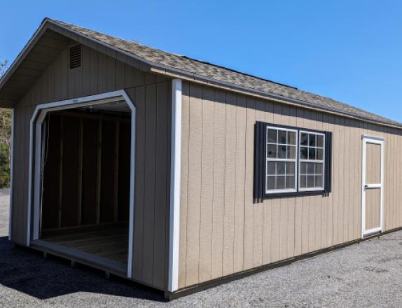 14x24 Single Car Garage in PC Clay LP SmartSiding 