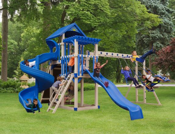 Swing sets, Play sets, Slides