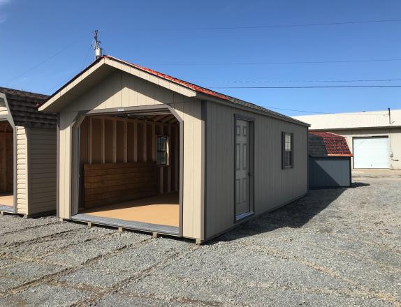 12x24 Peak Garage with Loft and Shelves