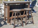 Poly Bar and Bar Stools in woodgrain color premium poly lumber