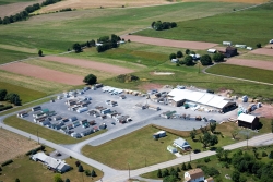 aerial view of plant and sales lot 